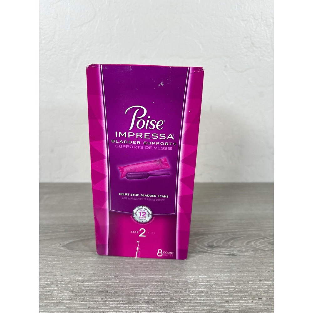 Poise Impressa Bladder Supports Size 2 Incontinence Internal 8 Count Box New